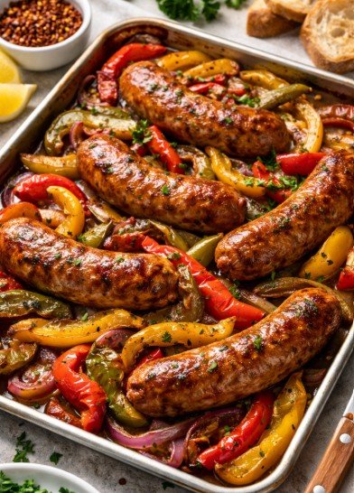 one pan sausage and peppers