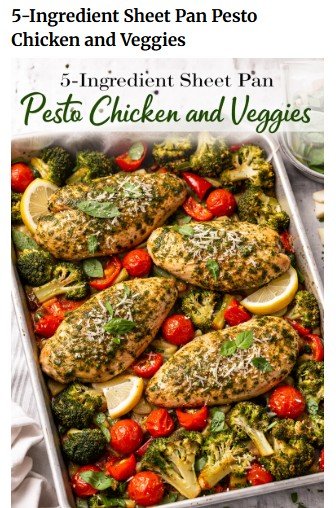 pesto chicken pan dinner
