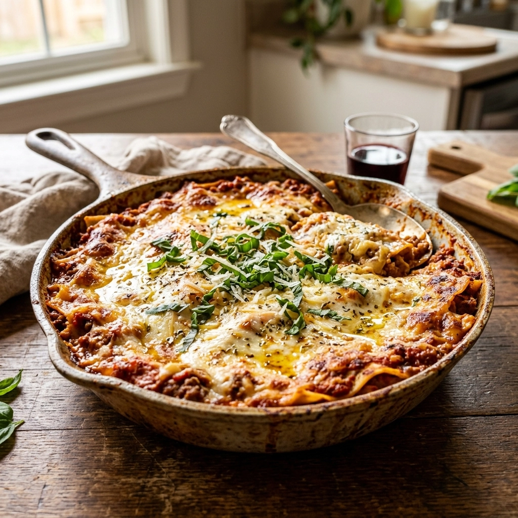 Easy Weeknight Dinners: 5-Ingredient Skillet Lasagna Explained in Under 3 Minutes k39z0zrmxej